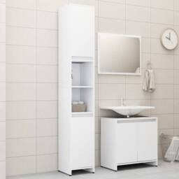 Berkfield Home 3 Piece Bathroom Furniture Set White Engineered Wood - thumbnail 2