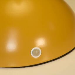 Lighting Collection Rechargeable Glass Shade Table Lamp in Yellow - thumbnail 4