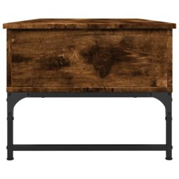 Berkfield Home Coffee Table Smoked Oak 100x50x40 cm Engineered Wood & Metal in Brown - Size: 100 x 50 x 40 cm - thumbnail 6
