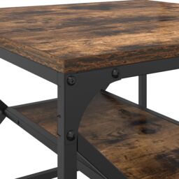 Berkfield Home Coffee Table with Storage Shelf - Smoked Oak, 51x50x40 cm, Made of Engineered Wood in Brown - Size: 51 x 50 x 40 cm - thumbnail 8