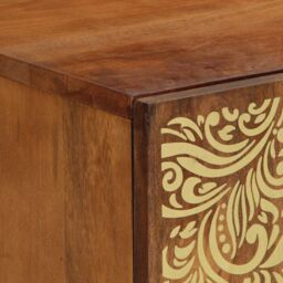 Berkfield Home TV Cabinet 105x33x46 cm Solid Wood Mango in Brown - Size: 105 x 33 x 46 cm - thumbnail 6