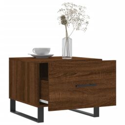 Berkfield Home Coffee Table Brown Oak 50x50x40 cm Engineered Wood - Size: 50 x 50 x 40 cm - thumbnail 4