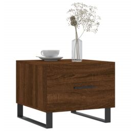 Berkfield Home Coffee Table Brown Oak 50x50x40 cm Engineered Wood - Size: 50 x 50 x 40 cm - thumbnail 3