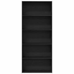 Berkfield Home Book Cabinet Black Oak 80x30x189 cm Engineered Wood - Size: 80 x 30 x 189 cm - thumbnail 5