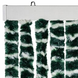 Berkfield Home Insect Curtain Green & White 56x185 cm Chenille - thumbnail 4
