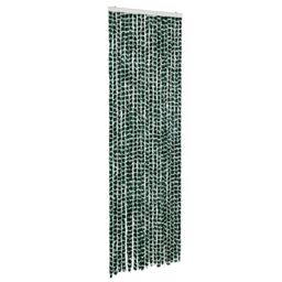 Berkfield Home Insect Curtain Green & White 56x185 cm Chenille - thumbnail 2