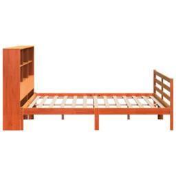 Berkfield Home Bookcase Bed without Mattress Wax Brown 200x200 cm Solid Wood - thumbnail 5
