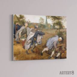 "Artery8 Pieter Bruegel Blind Leading The Canvas Wall Art Print - Size: W18"" x H24""" - thumbnail 2