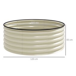 OUTSUNNY Galvanised Planter with Gloves, 120 x 120 x 43cm, Cream White - Size: 120 x 120 x 43 cm - thumbnail 3