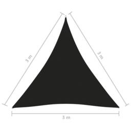 Berkfield Home Sunshade Sail Oxford Fabric Triangular 3x3x3 m Black - thumbnail 6
