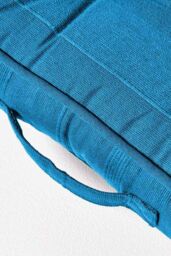 Homescapes Rajput Ribbed Cotton Floor Cushion in Teal - Size: 40 cm x 40 cm - thumbnail 4
