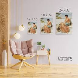 "Artery8 Godward Reverie Days Of Sappho Canvas Wall Art Print - Size: W18"" x H24""" - thumbnail 4