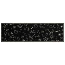Berkfield Home Kitchen Rug Washable Morning Black 45x150 cm Velvet - thumbnail 1