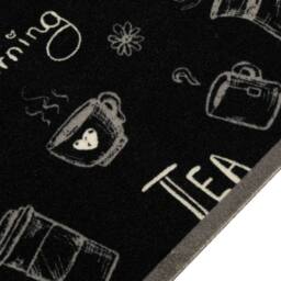 Berkfield Home Kitchen Rug Washable Morning Black 45x150 cm Velvet - thumbnail 3
