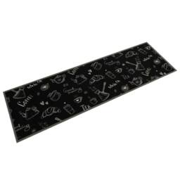 Berkfield Home Kitchen Rug Washable Morning Black 45x150 cm Velvet - thumbnail 2