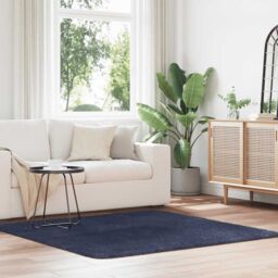 Berkfield Home Shaggy Rug High Pile NAVARRA Navy 160x160 cm Polyester in Blue - Size: Medium - thumbnail 1