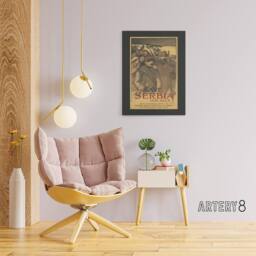 "Artery8 Save Serbia Our Ally WWI Propaganda Steinlen Canvas Wall Art in Brown - Size: W18"" x H24""" - thumbnail 3