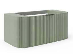 Vente-unique Fluted Wall-Hung Bathroom Unit With Inset Basin - Matt Green - 100 Cm - thumbnail 6
