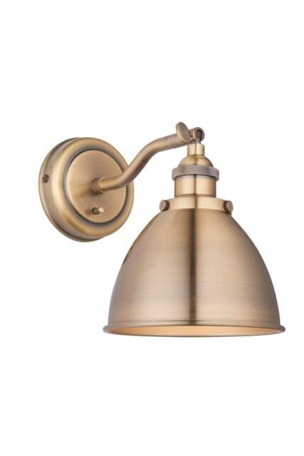 Netlighting Franklin Metal Wall Lamp Antique Brass Plate in Gold - image 1