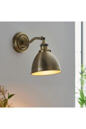 Netlighting Franklin Metal Wall Lamp Antique Brass Plate in Gold - thumbnail 2