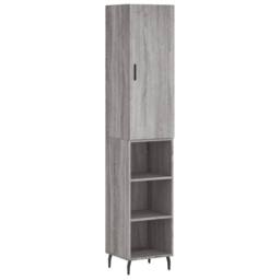 Berkfield Home Highboard Grey Sonoma 34.5x34x180 cm Engineered Wood - thumbnail 3