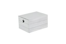Red Hamper Wooden Vintage Effect Star Cut Out Box in Grey - Size: Small - thumbnail 1