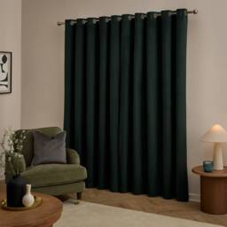 Furn The Ultimate Velvet 100% Blackout Eyelet Curtain Pair in Black - Size: 168 cm width x 137 cm drop - thumbnail 3