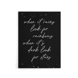"Artery8 When It's Dark Look For Stars Modern Motivational Canvas Art Print in Black - Size: W24"" x H32""" - thumbnail 1