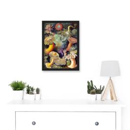 Artery8 Ernst Haeckel Botanical Sea Vintage Nature Art Biology Anemone A4 Artwork Framed Wall Art Print in Black - thumbnail 2