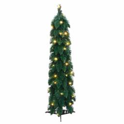 Berkfield Home Beautiful Artificial Pre-lit Christmas Tree with 45 LEDs 90 cm in Green - thumbnail 1