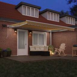 Berkfield Home Manual Retractable Awning with LED Multicolour Stripe 450x300 cm - thumbnail 3