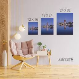 "Artery8 Harbourtown Lighthouse South Carolina Margolies Canvas Wall Art Print in Blue - Size: W12"" x H16""" - thumbnail 4