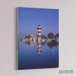 "Artery8 Harbourtown Lighthouse South Carolina Margolies Canvas Wall Art Print in Blue - Size: W12"" x H16""" - thumbnail 2