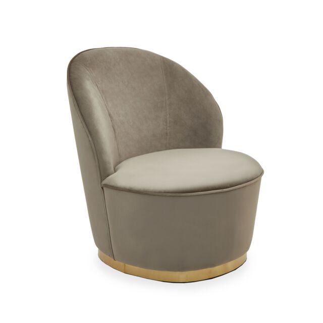 Orsina Stylish Cream Velvet Base Chair, Elegant Accent Chair, Velvet Upholstered Armless Chair, Mid-century Chair in Grey - image 1