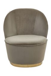 Orsina Stylish Cream Velvet Base Chair, Elegant Accent Chair, Velvet Upholstered Armless Chair, Mid-century Chair in Grey - thumbnail 2