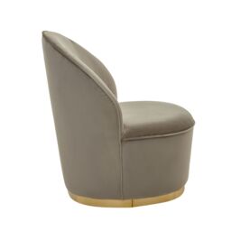 Orsina Stylish Cream Velvet Base Chair, Elegant Accent Chair, Velvet Upholstered Armless Chair, Mid-century Chair in Grey - thumbnail 3