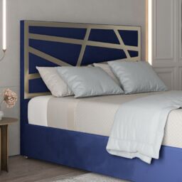 KDMD Cloudrest Upholstered Soft Velvet Metal Designer Bed Frame in Blue - Size: Single - thumbnail 3