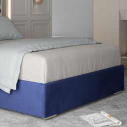KDMD Cloudrest Upholstered Soft Velvet Metal Designer Bed Frame in Blue - Size: Single - thumbnail 4