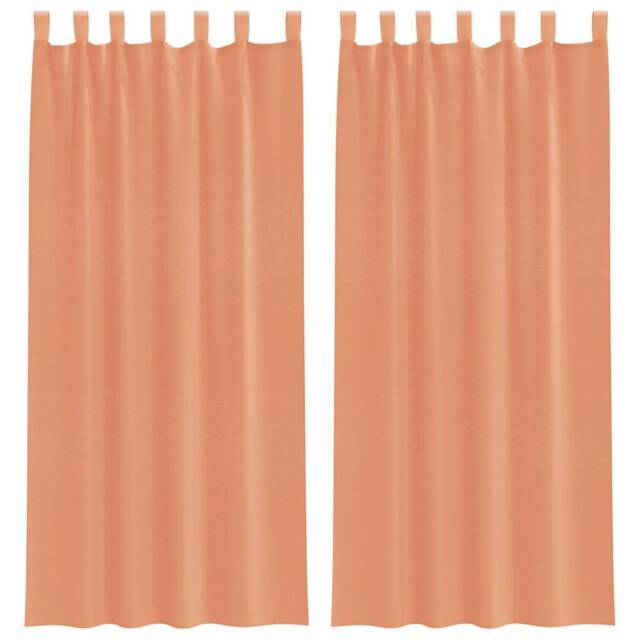 Berkfield Home Voile Curtains with Loops 2 pcs Terracotta 140x225 cm - image 1