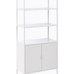 Wyld and Coco Light Grey Powder-Coated Steel Office Cabinet with 5 Shelves - thumbnail 2
