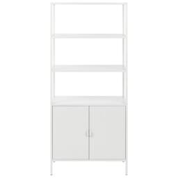 Wyld and Coco Light Grey Powder-Coated Steel Office Cabinet with 5 Shelves - thumbnail 6