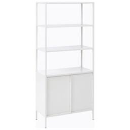 Wyld and Coco Light Grey Powder-Coated Steel Office Cabinet with 5 Shelves - thumbnail 7
