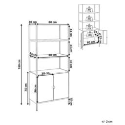 Wyld and Coco Light Grey Powder-Coated Steel Office Cabinet with 5 Shelves - thumbnail 3