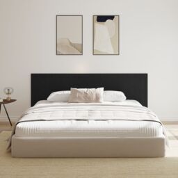 Berkfield Home Black Oak Wall Headboard 240x1.5x80 cm Made from Engineered Wood - thumbnail 3