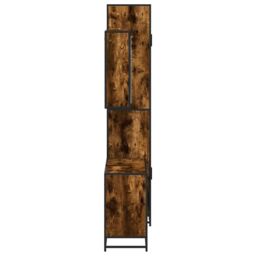 Berkfield Home 3 Piece Bathroom Furniture Set Smoked Oak Engineered Wood in Brown - thumbnail 6