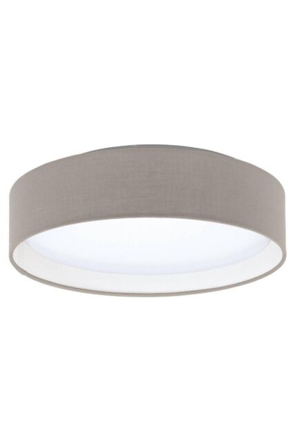 Eglo Pasteri Fabric Wired Flush Ceiling Light in Taupe - image 1