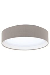 Eglo Pasteri Fabric Wired Flush Ceiling Light in Taupe