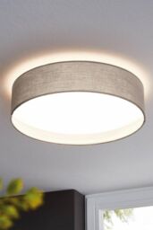 Eglo Pasteri Fabric Wired Flush Ceiling Light in Taupe - thumbnail 2