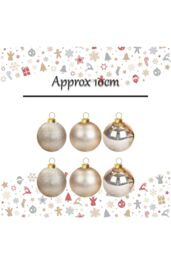 VFM e-Store Christmas Bauble Decoration Hanging Tree Ornament X 6 10cm Champagne in Ivory - thumbnail 2