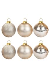 VFM e-Store Christmas Bauble Decoration Hanging Tree Ornament X 6 10cm Champagne in Ivory